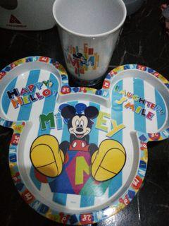 Mickey mouse plate and cup