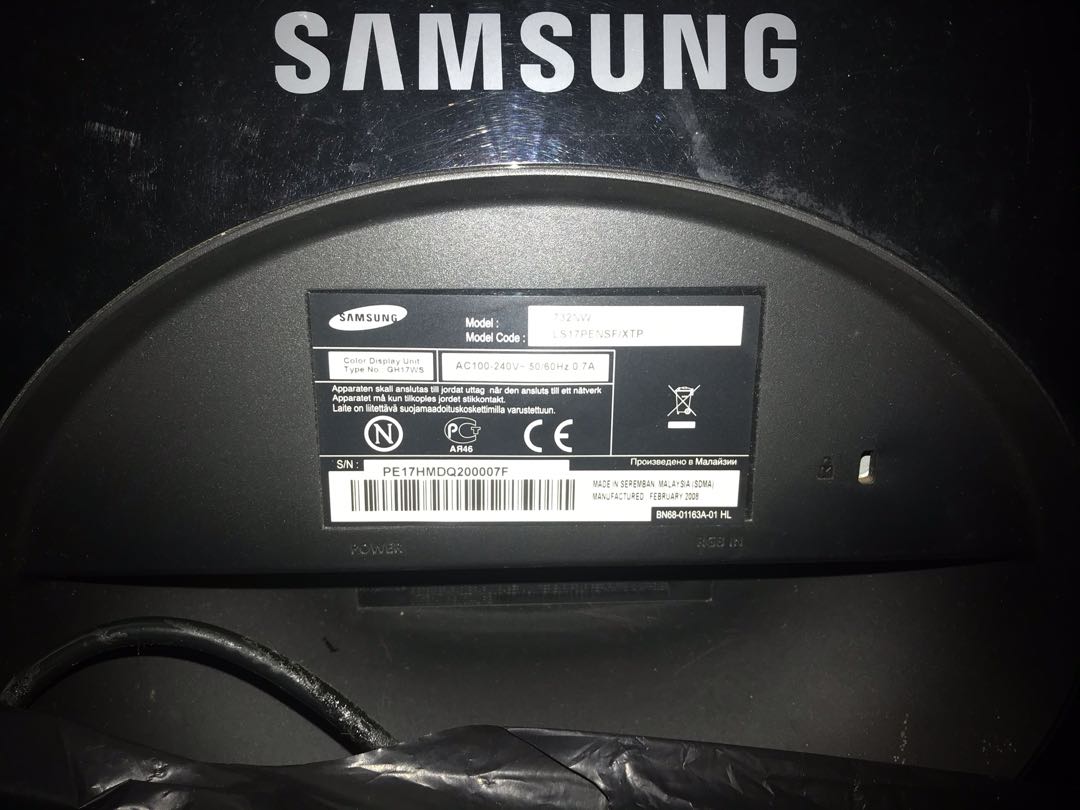Monitor Samsung GH17WS, Elektronik, Komputer, Desktop di Carousell