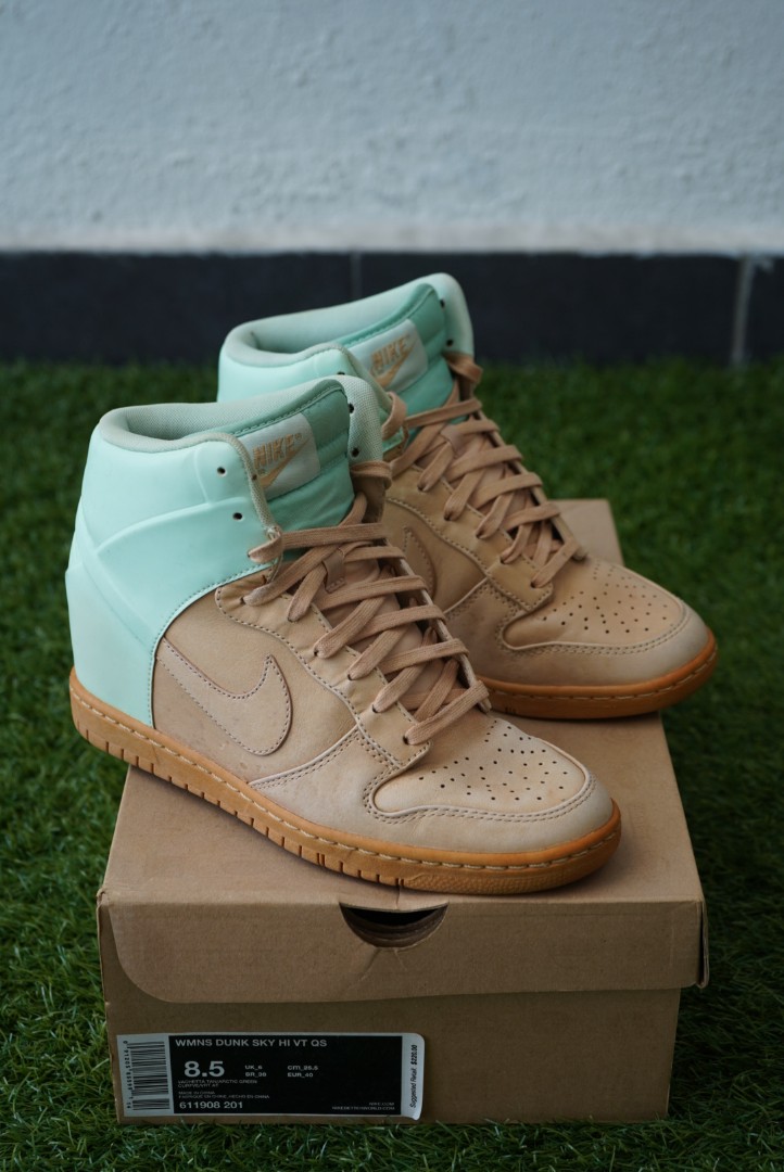 Nike Sky Hi VT QS Vachetta Tan Arctic Green Hidden Wedge Bamboo