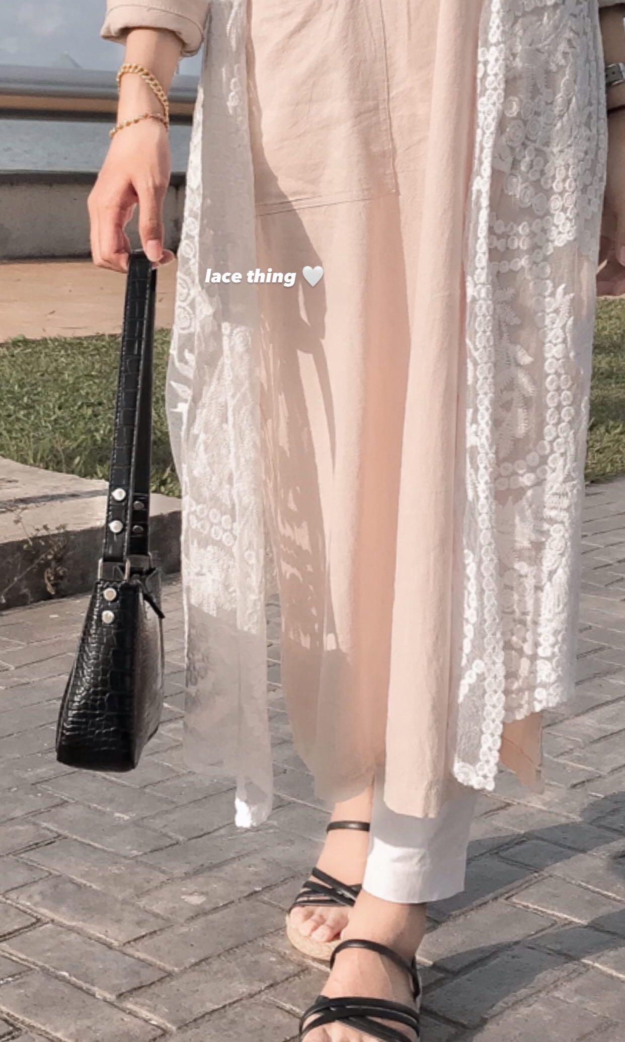Long white discount lace cardigan