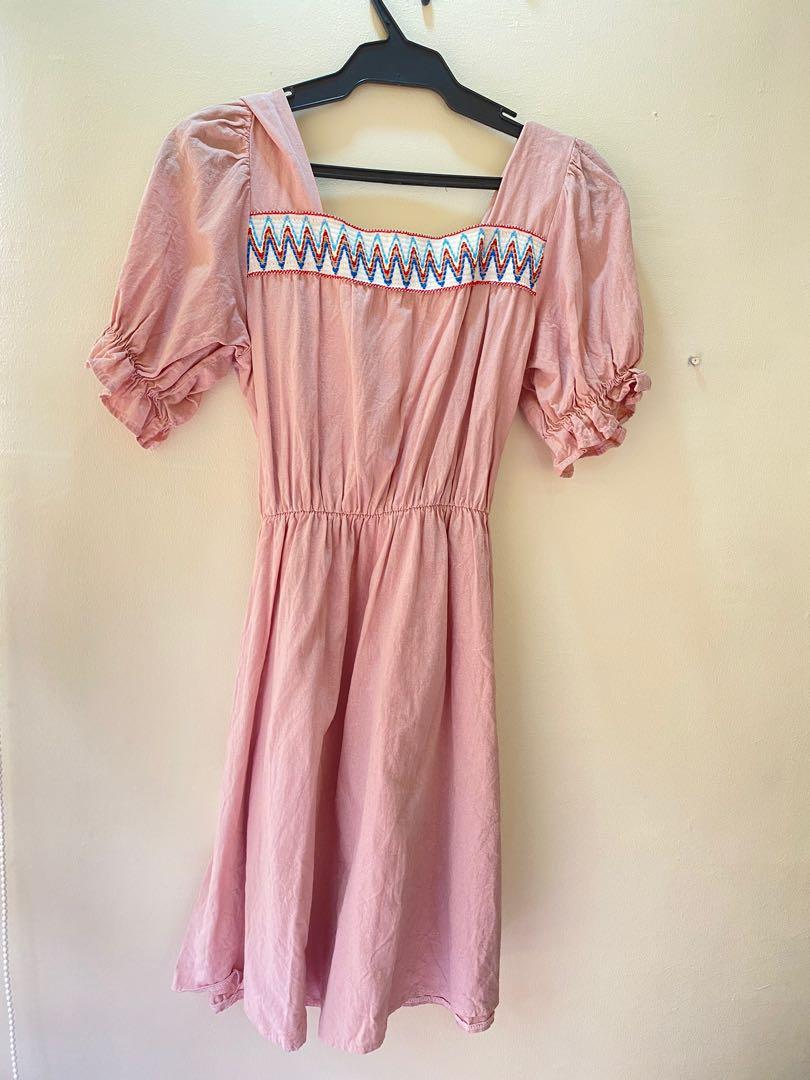 Pink Puff Sleeve Dress (Category: Dresses) located in Caloocan City. Submitted by edgethetics (Listing ID 1106671427, Image 3). Description: Fits XS-S Used 2x.