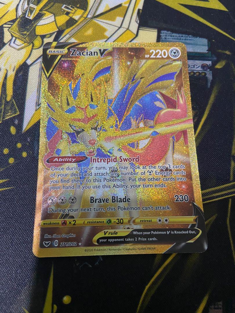 Zacian V 211/202 Sword & Shield Gold Secret Rare Holo Pokemon Card