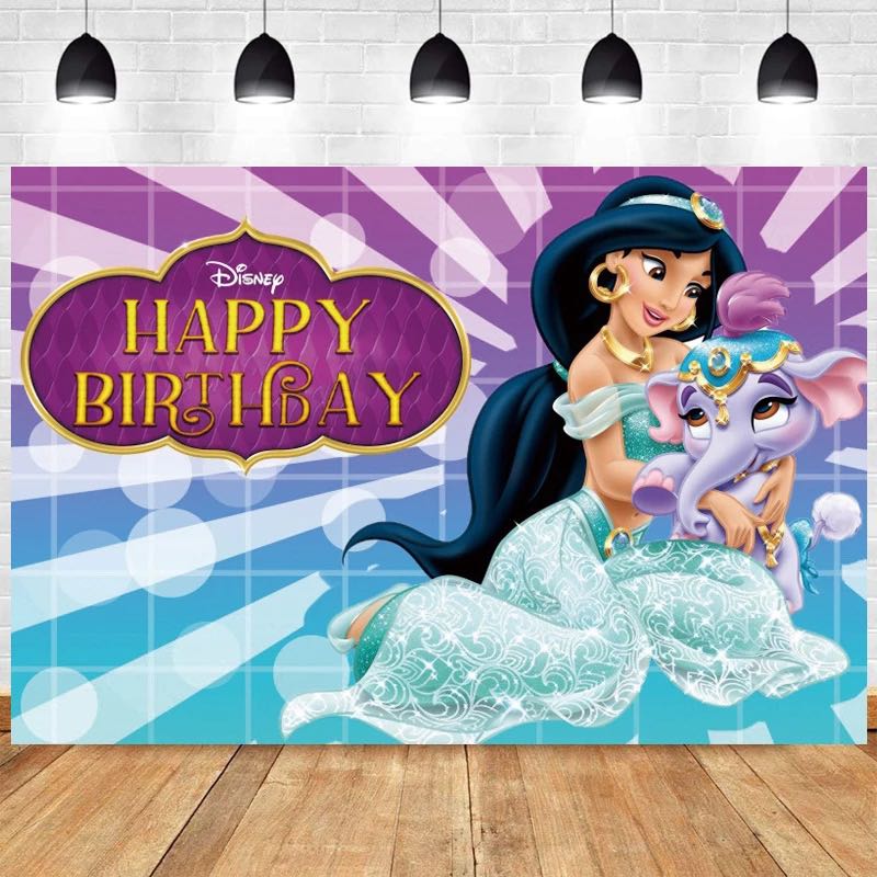 Princess Jasmine Aladdin party supplies - birthday banner backdrop