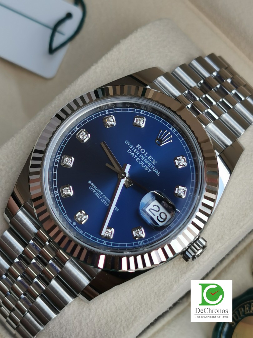 Rolex Datejust 41 Blue Diamond Ref 126334 Luxury Watches on