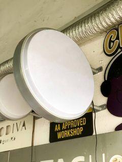Round Lightbox Cantilever Wall Signage (Non-Rotatable)