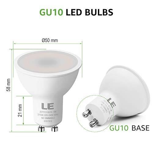 Le gu10 led light bulbs 2024 50w halogen equivalent non dimmable white