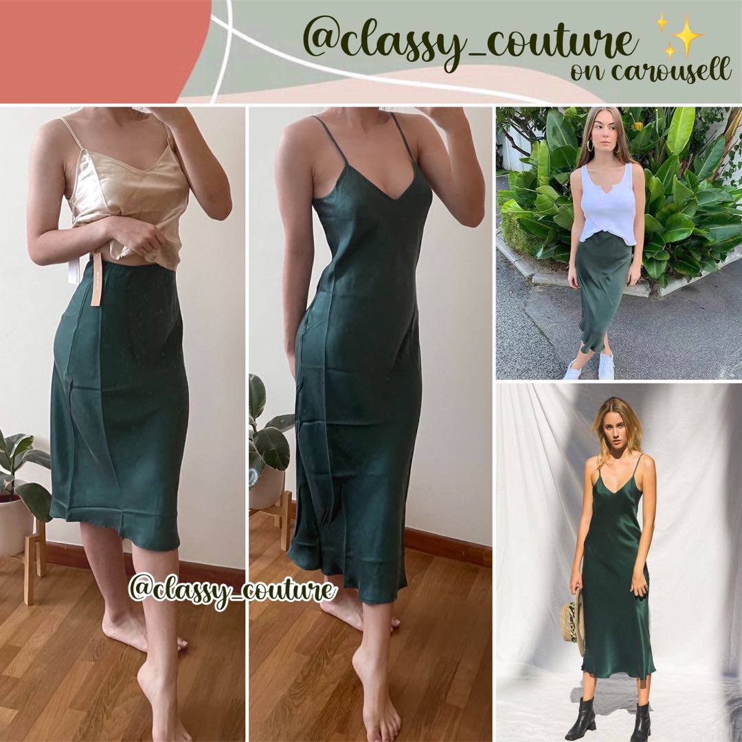Bias cut skirt hot sale hunter green