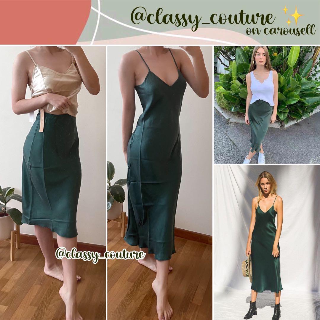 90s online silk skirt