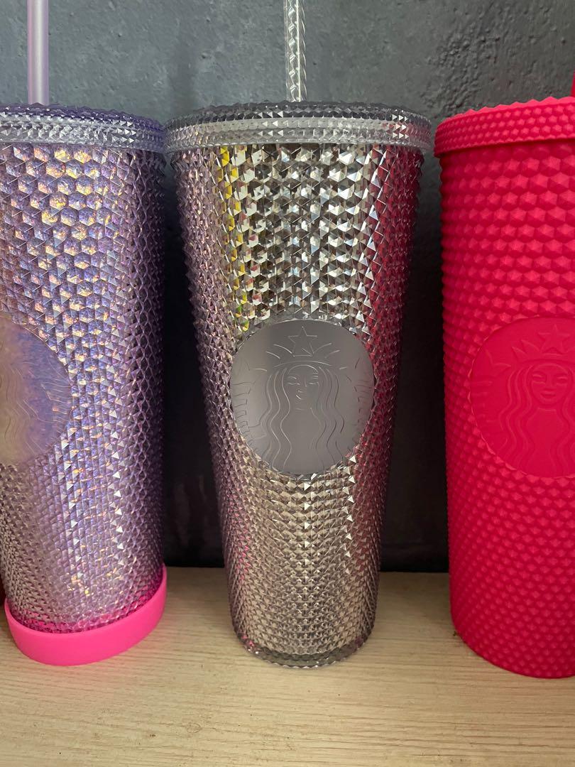 Starbucks🇹🇼 Taiwan New Studded Ruby Pink Matte Black Rainbow Tumbler  Silver Cold Cup 星巴克冷饮吸管杯榴莲杯, Furniture & Home Living, Kitchenware &  Tableware, Water Bottles & Tumblers On Carousell