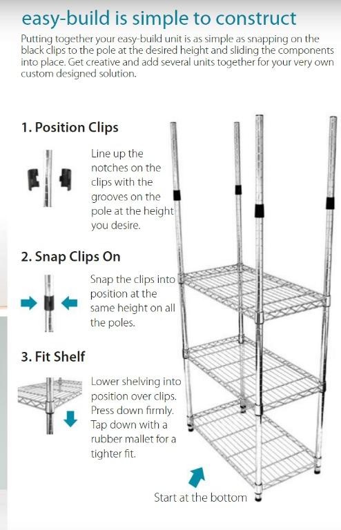 Steel shelving rack unit easy build modular system, Furniture & Home ...