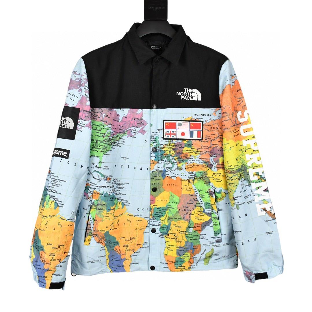 Supreme x The North Face 14ss Expedition Coaches Jacket地圖沖鋒衣