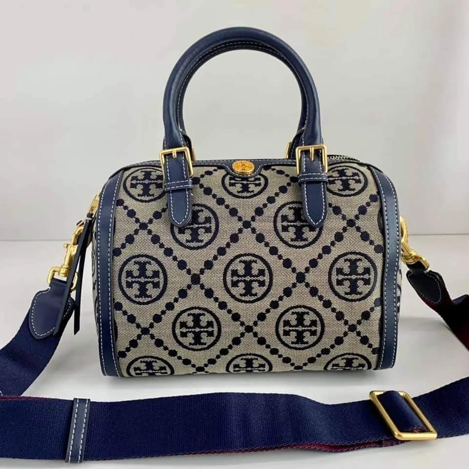 Tory Burch T Monogram Jacquard Barrel, Women's Fashion, Bags & Wallets,  Cross-body Bags on Carousell