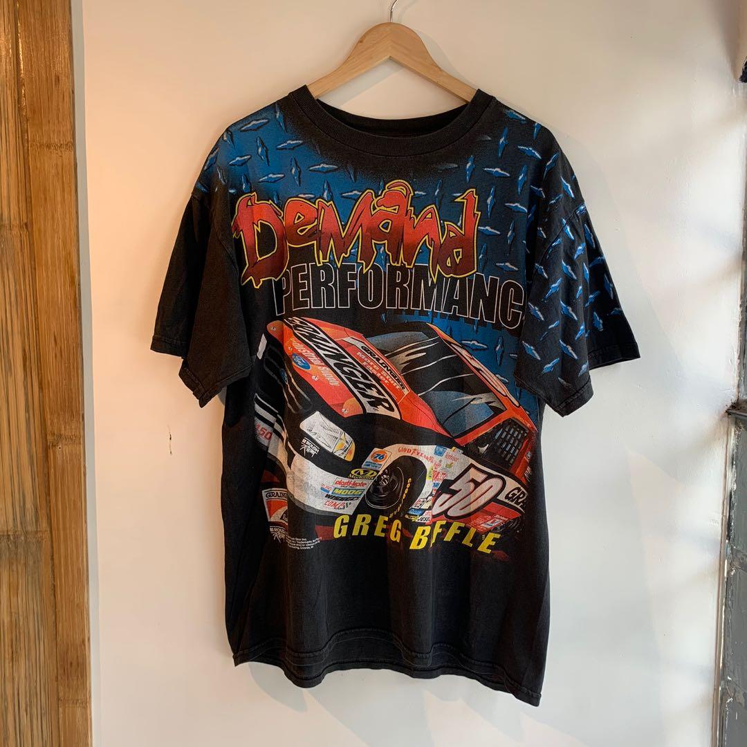 T-shirt Vintage Nascar Harley Davidson Années 90 - Taille XXL, Blanc, Occasion Très Bon état
