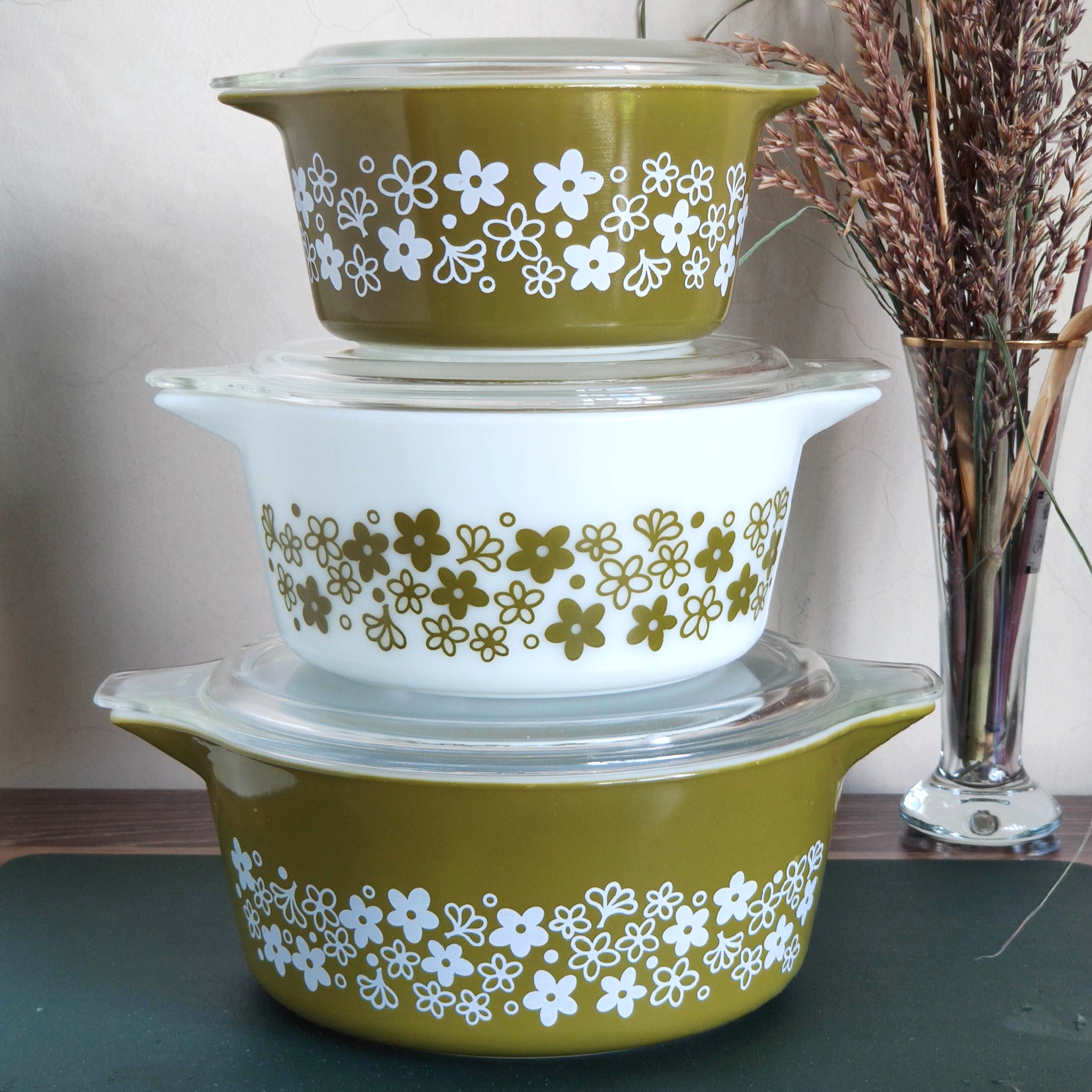 Olive Green Pyrex Green Casserole Dish Vintage Pyrex Verde Olive