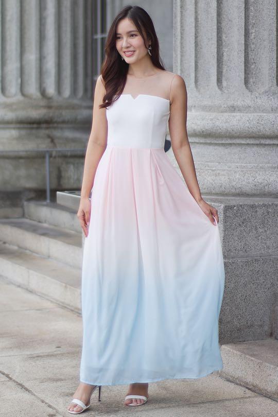 White ombre dress online