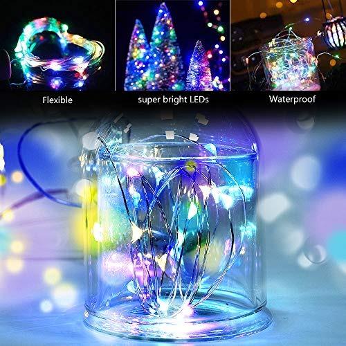 5m 50 LED Rainbow Copper Wire Strin 4 Pack Ooklee Fairy Lights Battery Powered 