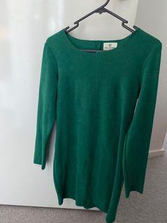 Army green suede dress