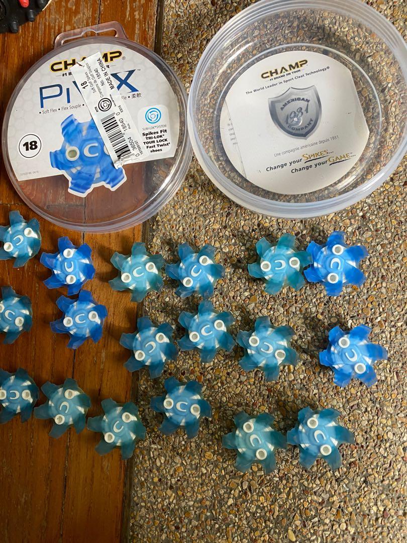18 pc Champ PiviX Golf Cleats spikes Slim Lok used less than 3 times. Sports Equipment Sports Games Golf on Carousell