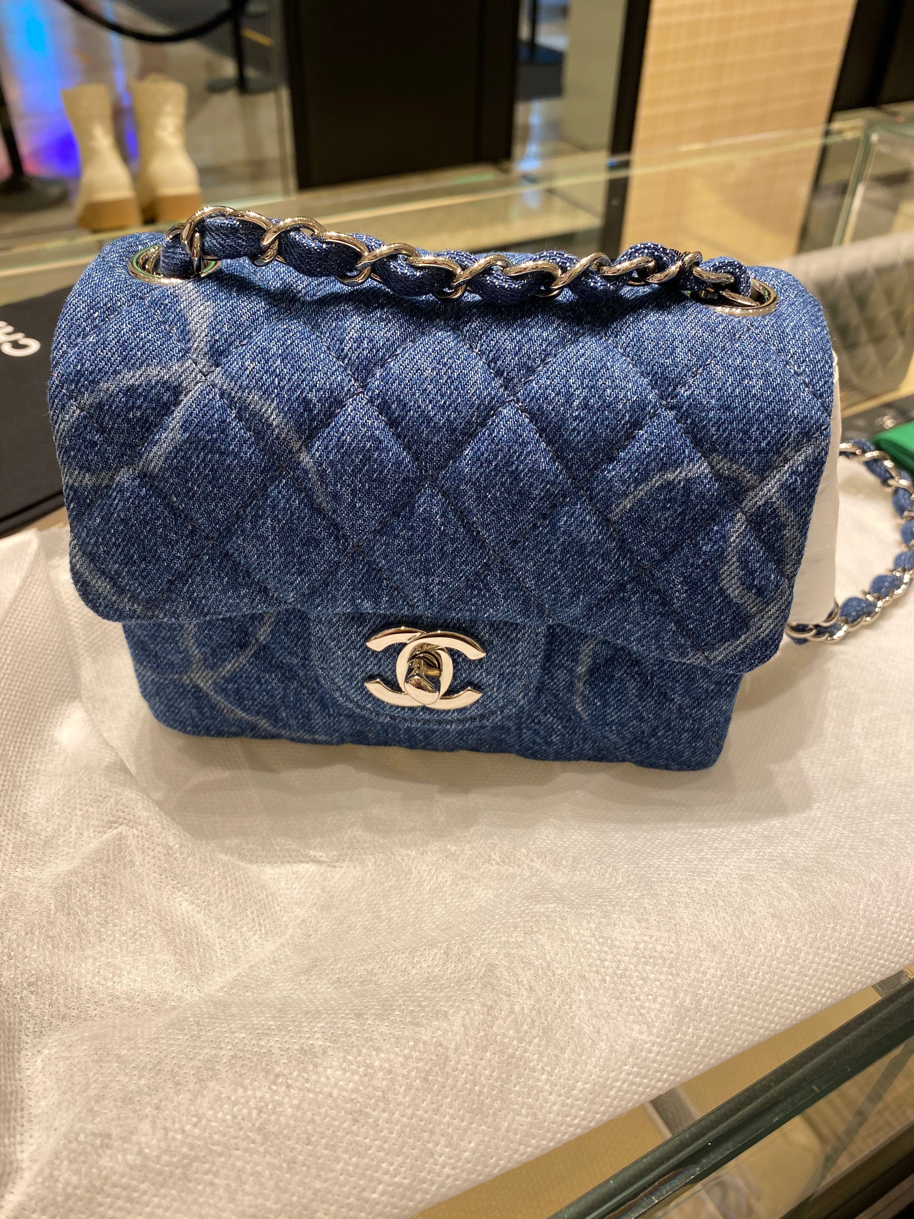 chanel blue mini bag