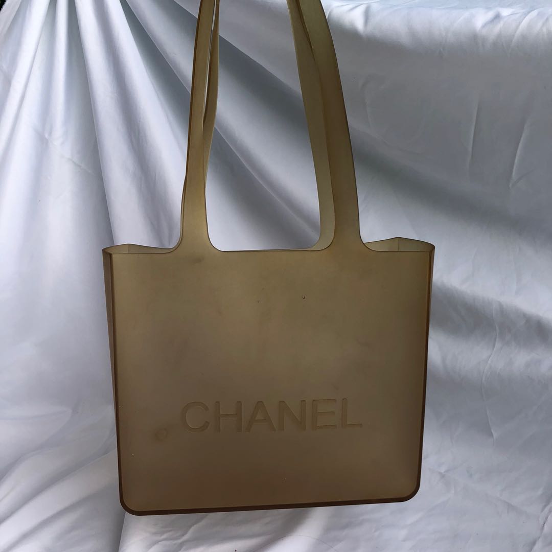 CHANEL Jelly Rubber Tote Orange 65768