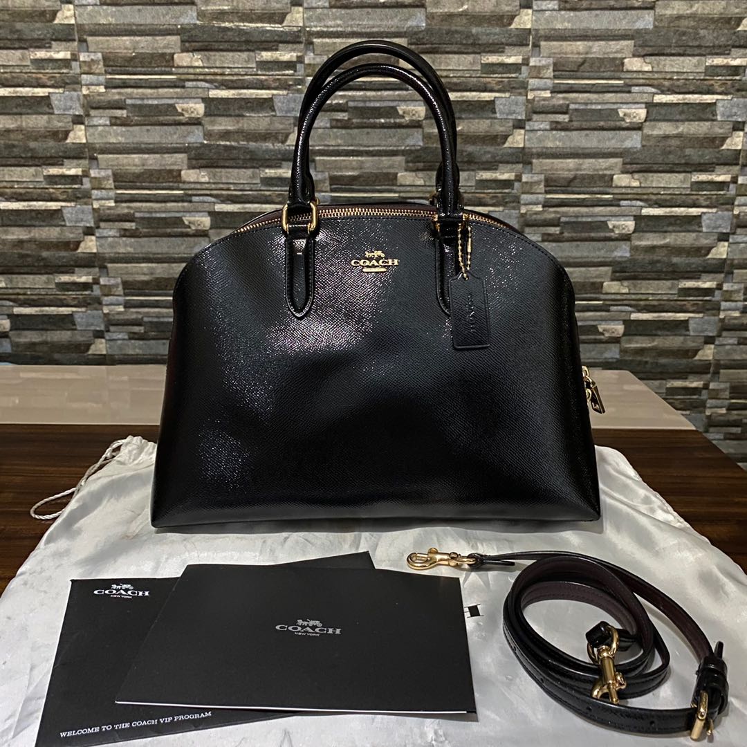 Coach quinn satchel black store
