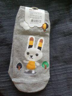 cute gray white bunny rabbit socks