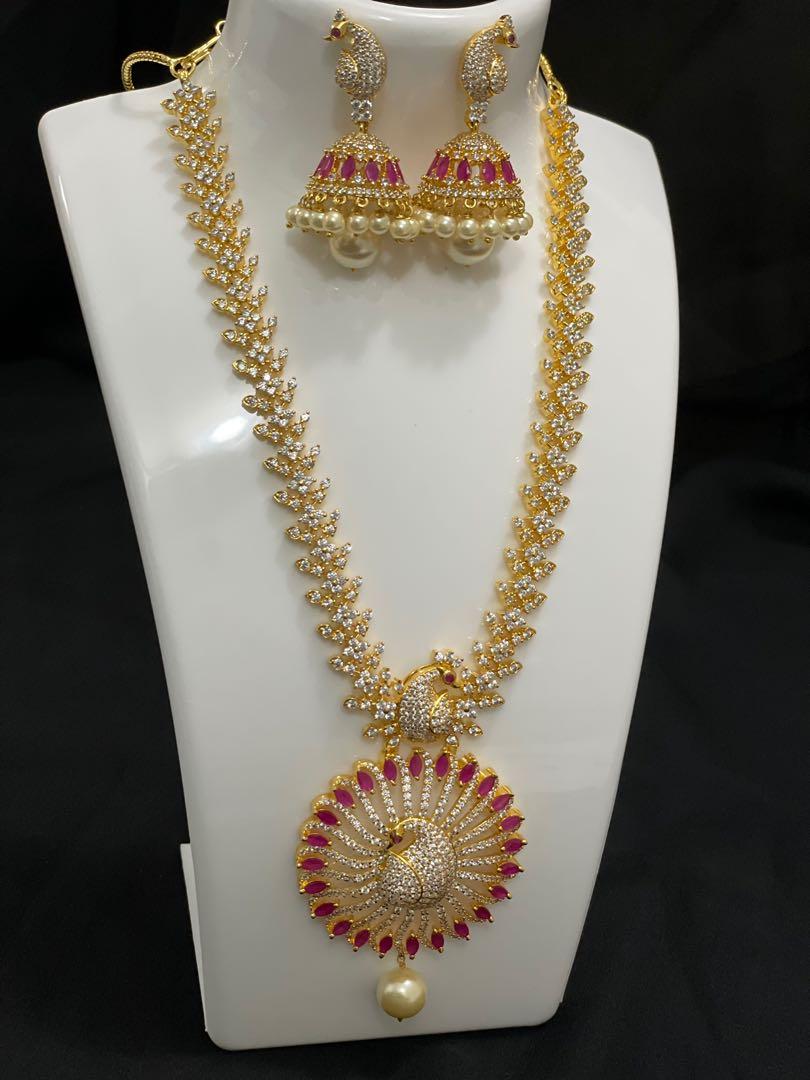 Gold south indian necklace outlet
