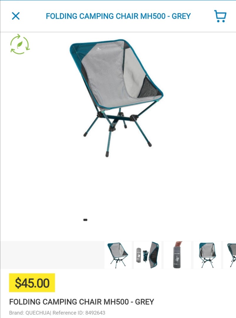Decathlon Folding Camping Chair MH500, Furniture & Home Living