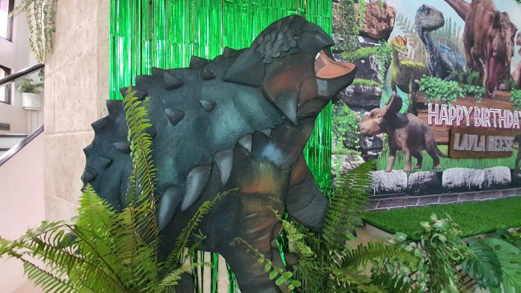 Dinosaur Theme Party Styro Standees / Jurassic World Party Decorations (Category: Occasions & Party Supplies) located in Cebu City. Submitted by bethtaylor (Listing ID 1106879920, Image 3). Description: Used once. Pricing per item below. All items are hand-painted. Jurassic World Gate Styro - P1,200 **SOLD** T-Rex Mascot - P1,300 Ankylosaurus Styro Standee - P1,300 Indominous Rex Styro Standee - P1,400 Take All: P4800 Pickup Location: Mahogany Gr