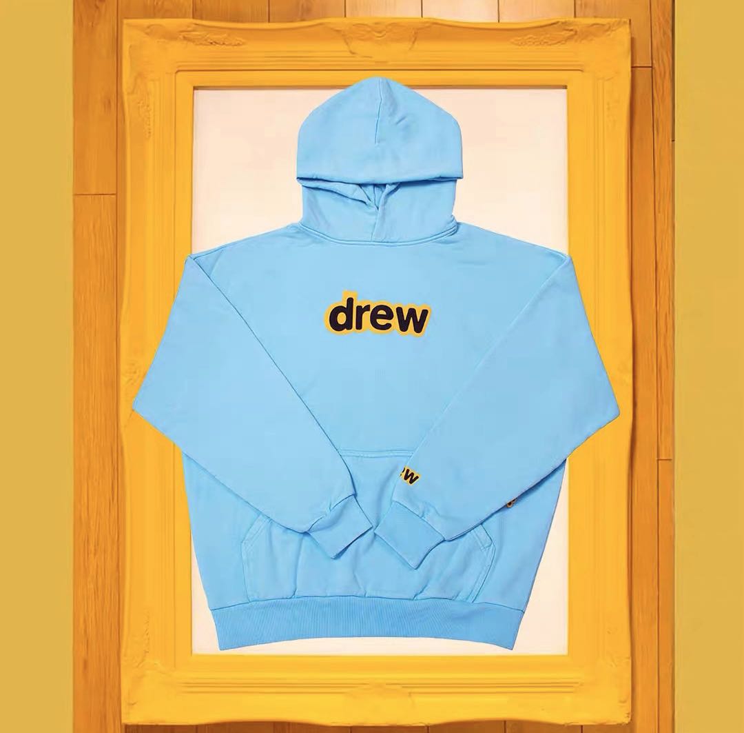 Drew House Secret Logo Hoodie Sea Blue Men s Fashion Tops Sets Hoodies on Carousell