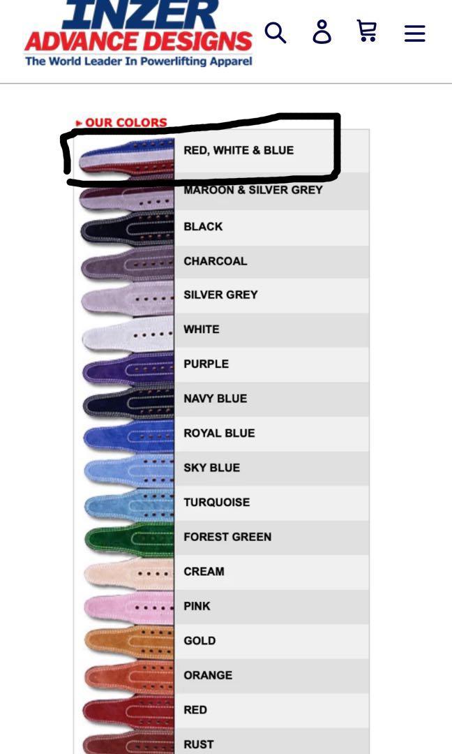 Inzer top belt colors