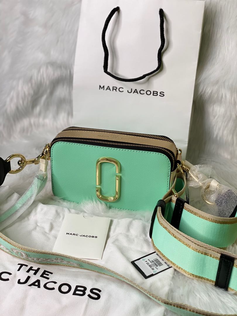Marc Jacobs Green Small Snapshot Bag In 391 Mint