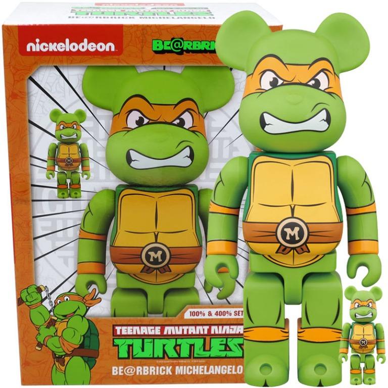 consensus Gevoelig voor Bevatten Medicom Toy Be@rbrick Bearbrick Teenage Mutant Ninja Turtles Michelangelo ( Mikey) 100% & 400% [忍者龜米開朗基羅米奇], 興趣及遊戲, 玩具& 遊戲類- Carousell