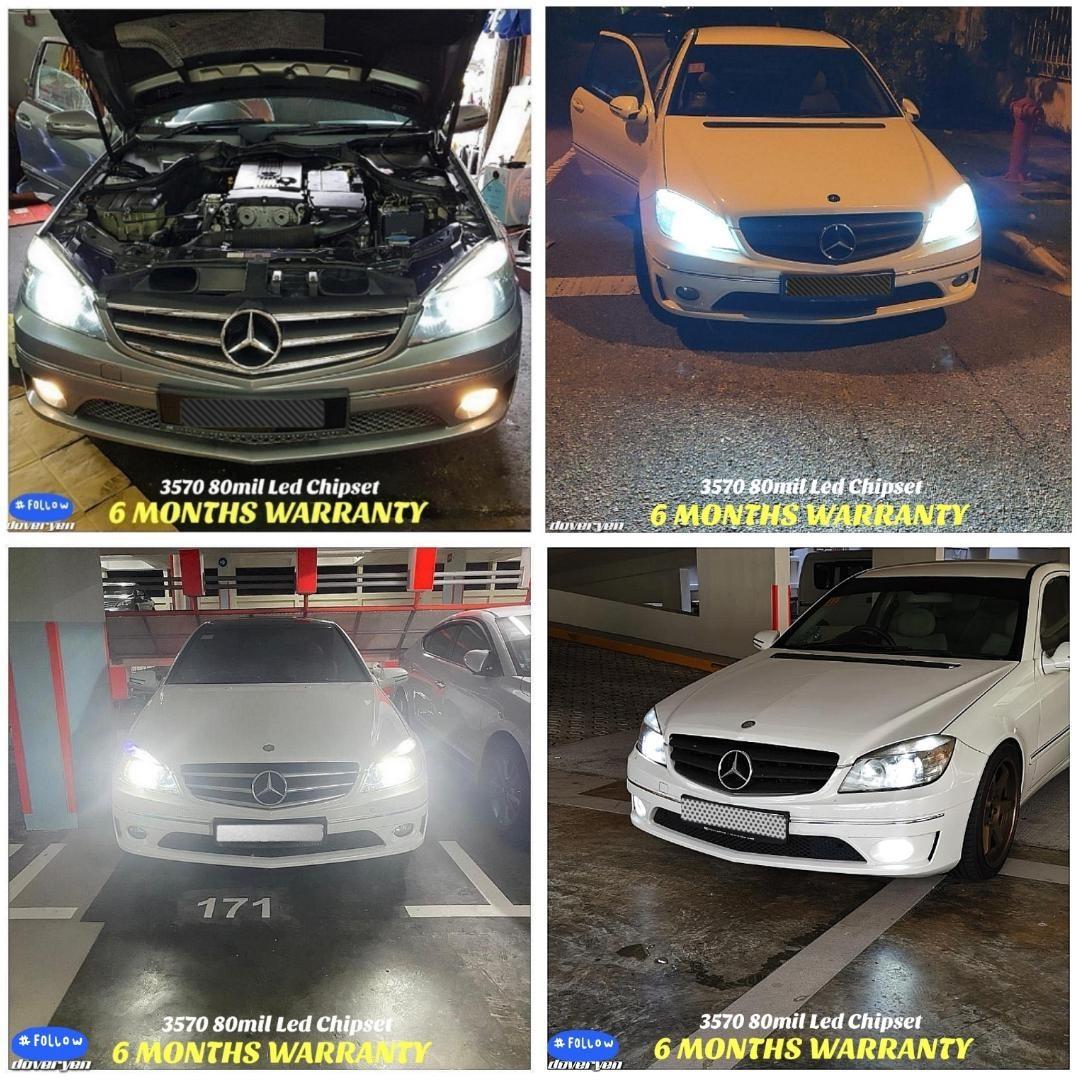 Mercedes Clc W203 - H7 White Canbus Led Headlight Bulb - Built-In Canbus / Emc / Constant Current - 3570