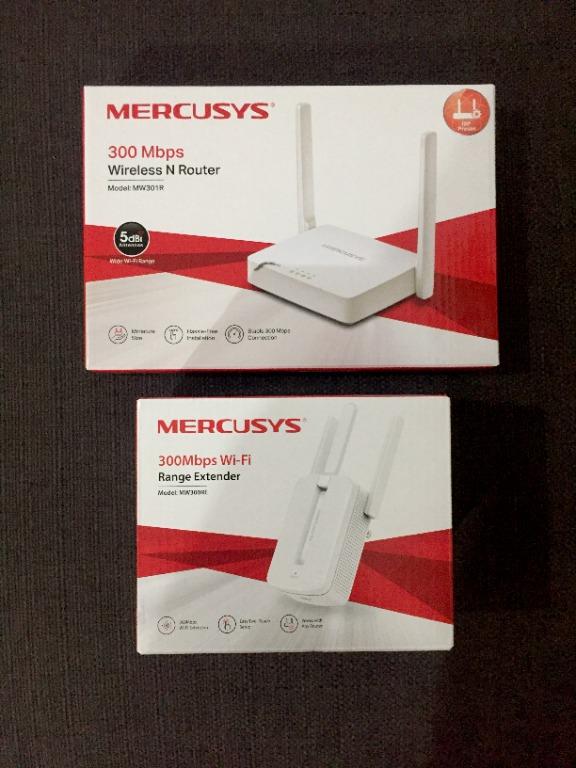 Mercusys Mw300re 300mbps Wi Fi Range Extender Mw301r 300mbps Wireless N Router Bundle Computers Tech Parts Accessories Networking On Carousell