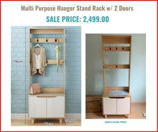 Multi Purpose Hanger Stand Rack w/ 2 Doors - Living Room, Bed Room Furniture
