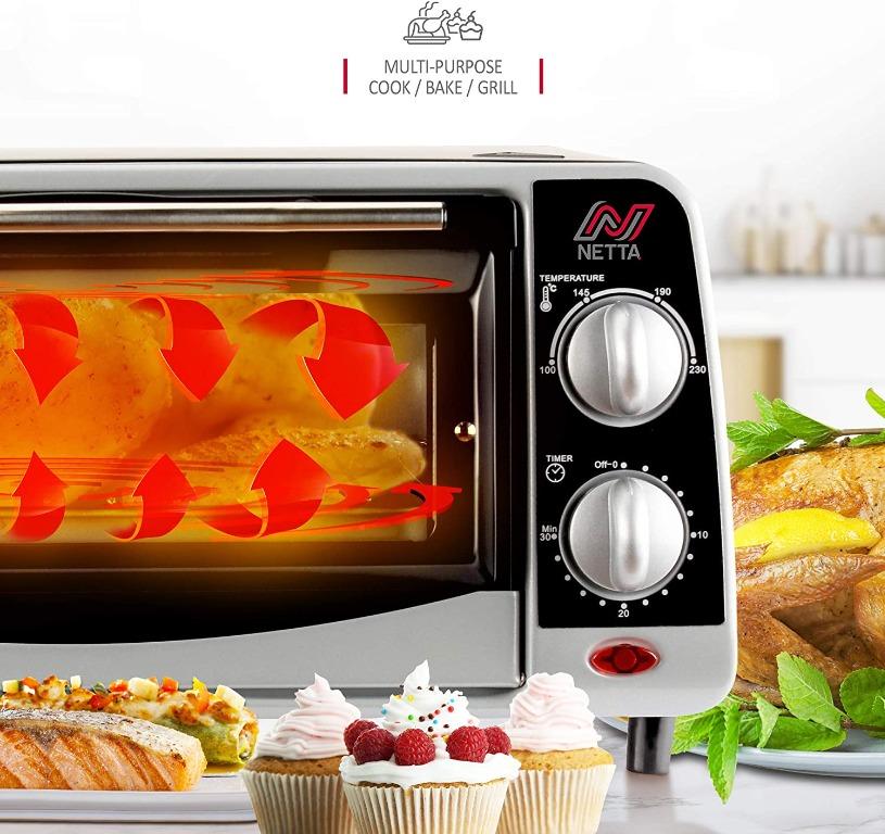 NETTA Mini Oven 9L Small Portable Electric Grill Adjustable