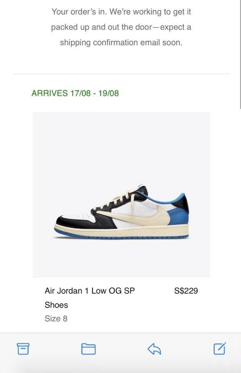 jordan 1 fragment travis scott snkrs