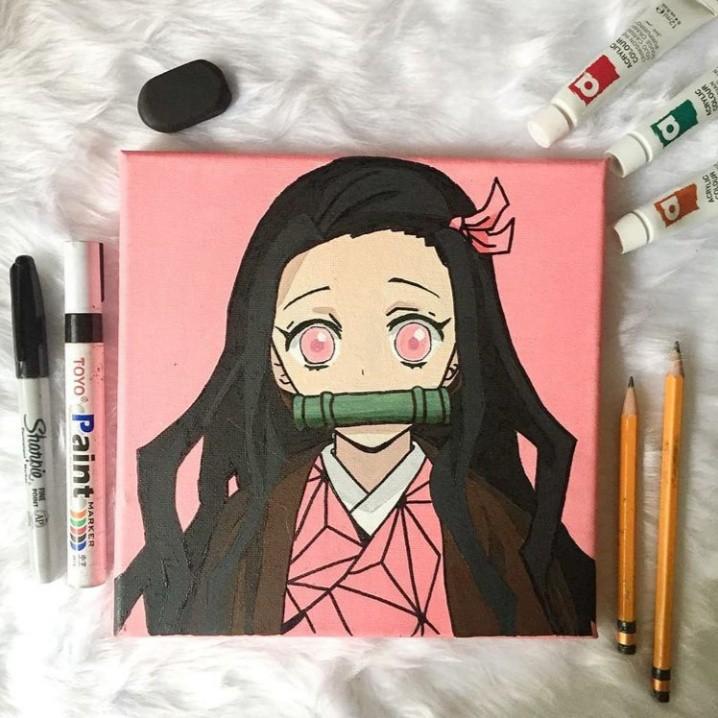 nezuko canvas painting