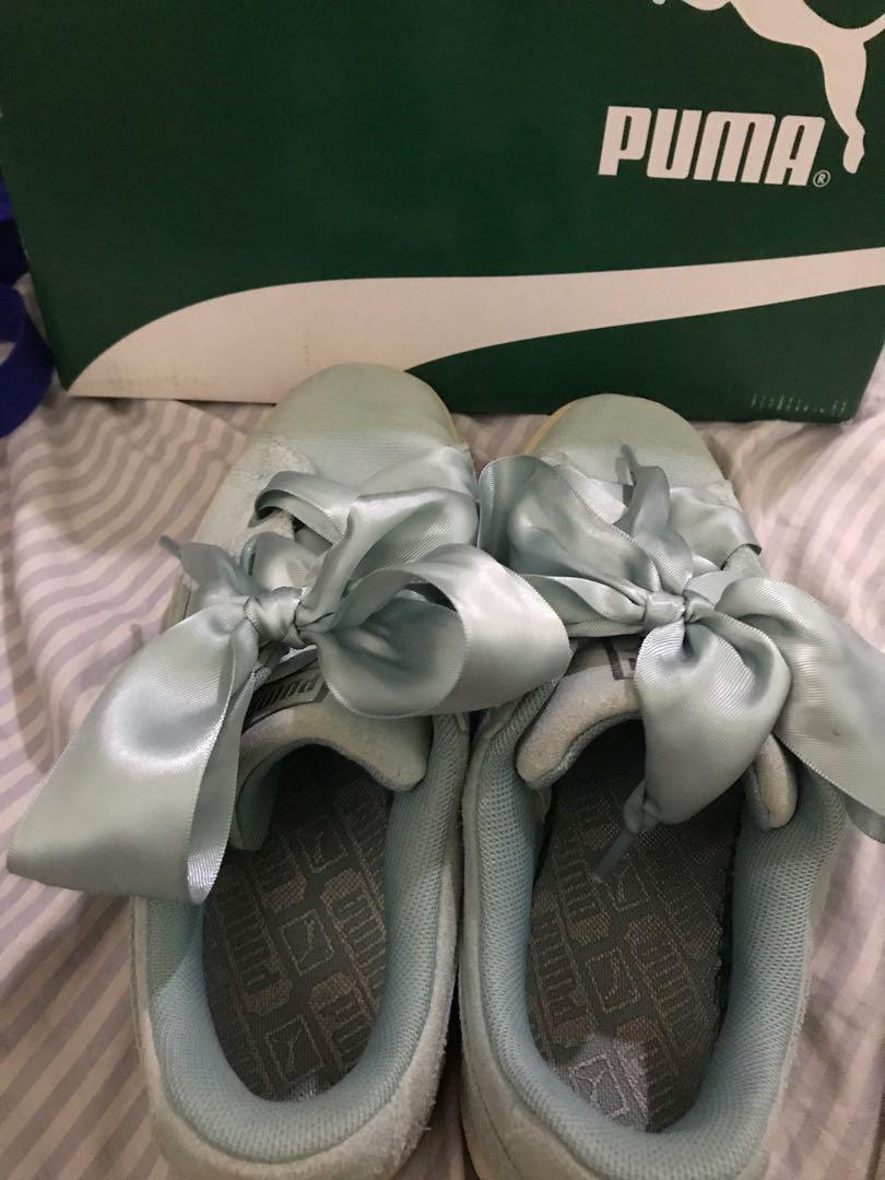 Puma basket heart bambino bianche hot sale