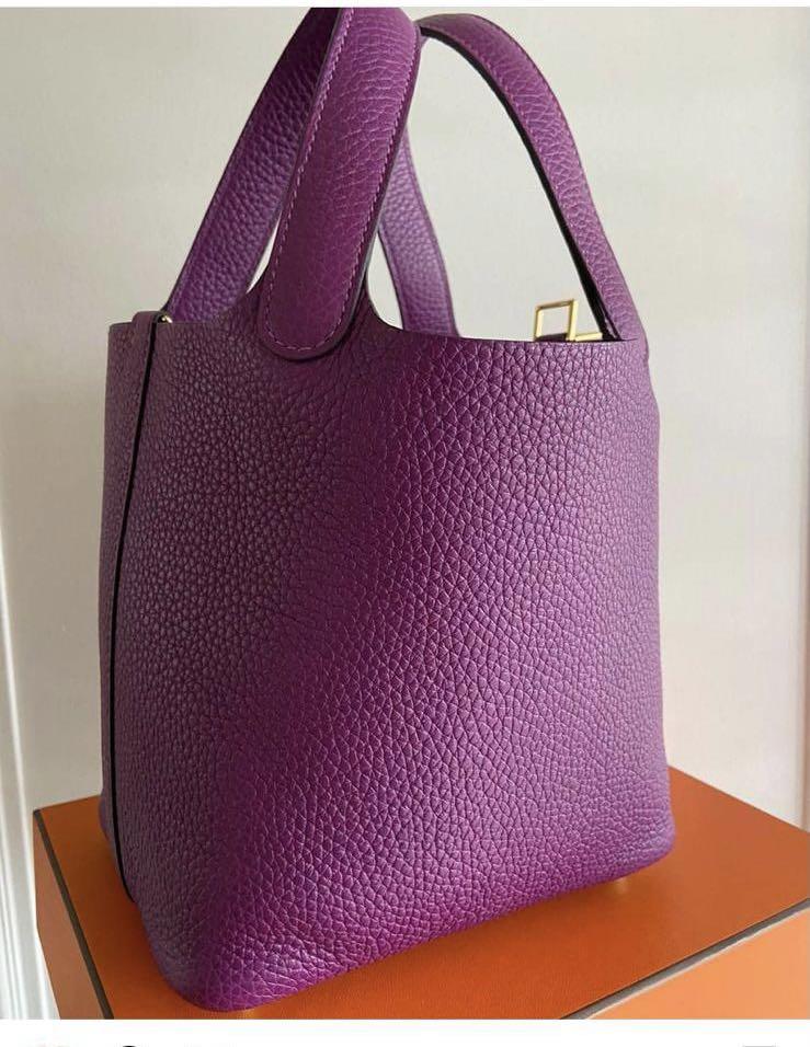Brand New in Box Hermes Picotin 18 bag In Anemone With Gold HW 2023 B Stamp