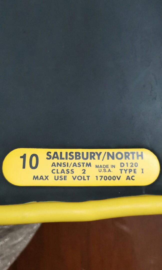 SALISBURY NORTH ElectricalGlove (Category: Gloves) located in Bulacan. Submitted by tripledouble532 (Listing ID 1106871583, Image 2). Description: STEAL PRICE!!! Bnew Size: 10 Class: 2 Type: D120I Max Use Volt: 17000AC plus shipping fee Please text or call 09272225277.