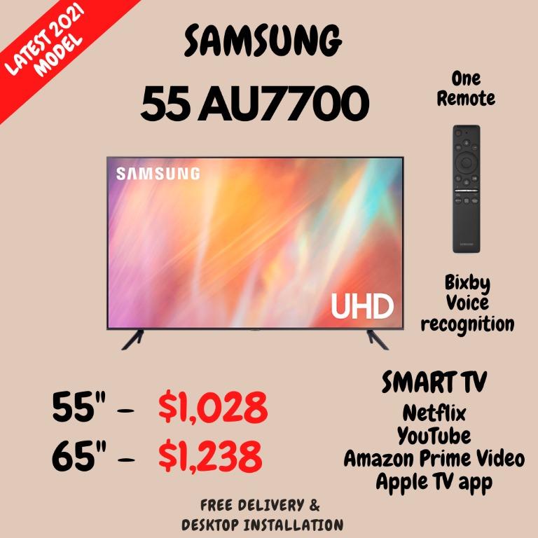 Samsung 55 inch AU7700 Latest 2021 model 55AU7700 Crystal UHD 4K
