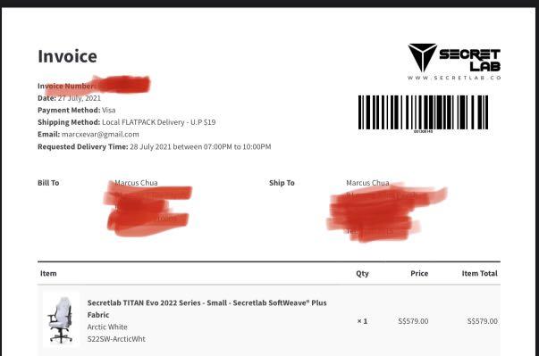 Secretlab invoice deals