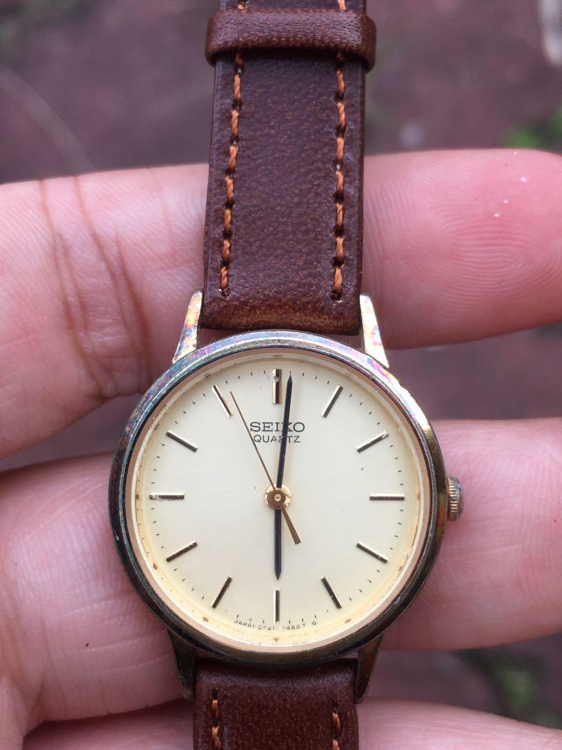 Seiko quartz watch leather strap store