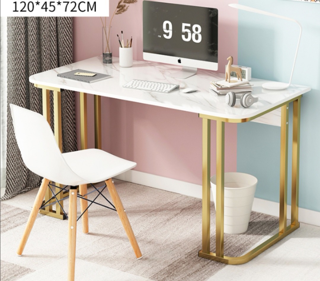 Silver Metal Base Desk White colour, Furniture & Home Living