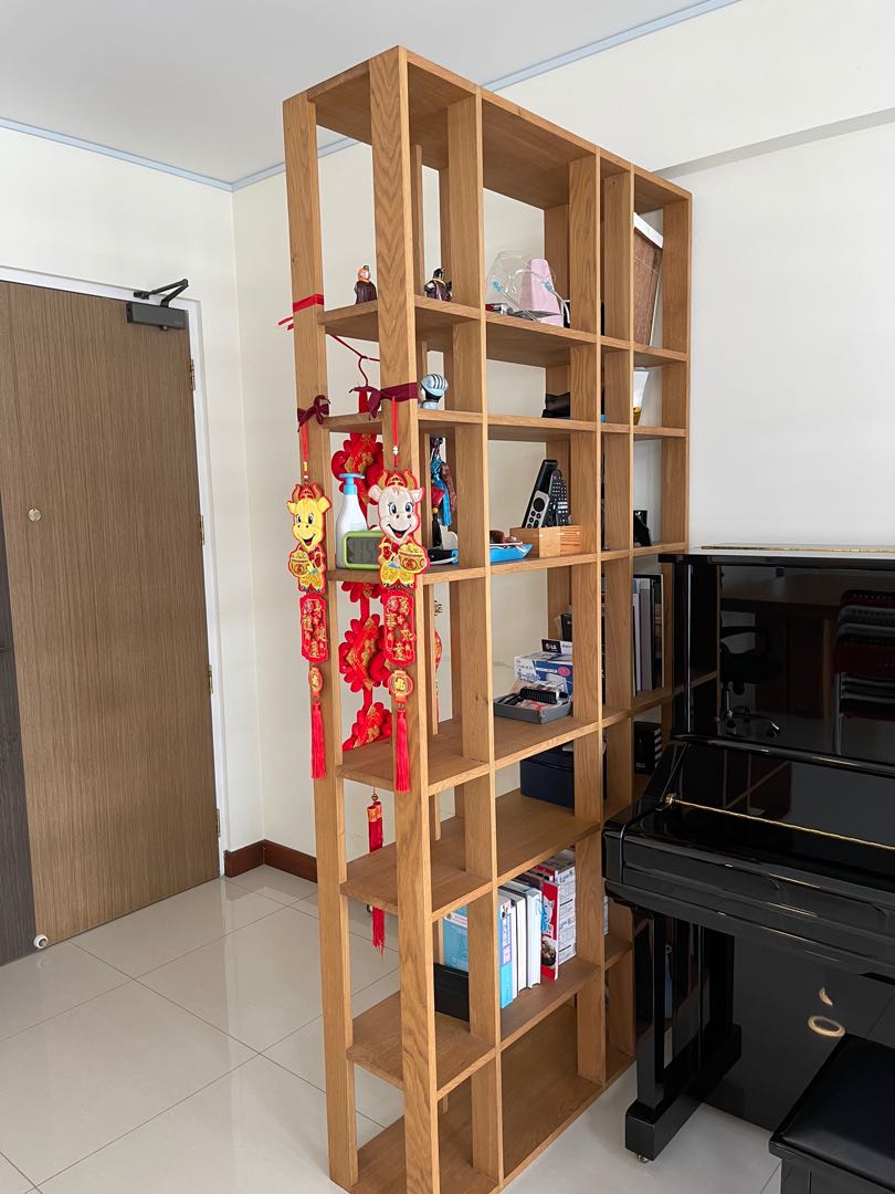 Solid wood (white oak) Bookshelf / divider, Furniture & Home Living