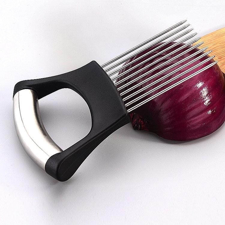 Stainless Steel Onion Holder for Slicing,Onion Cutter for Slicing and  Storage of Onions,Avocados,Eggs and Other Vegetables 
