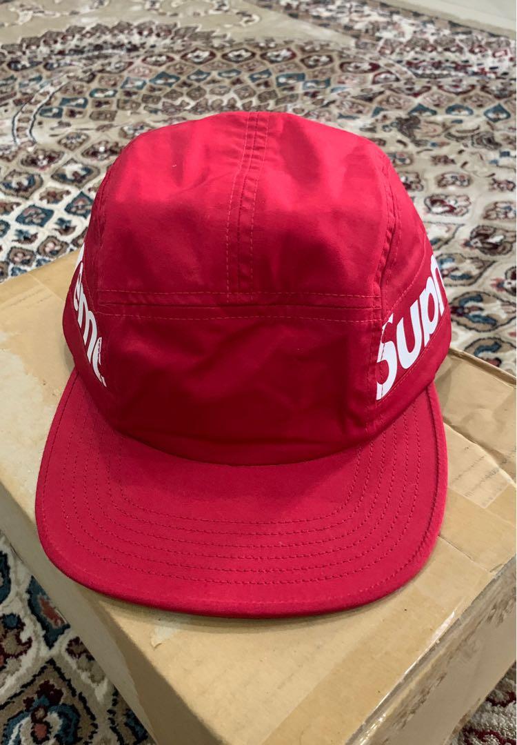 Supreme Side Panel Camp Cap 5 Panel Cap in Red, Men's Fashion