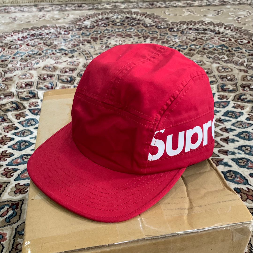 Supreme Side Panel Camp Cap 5 Panel Cap in Red, Men's Fashion